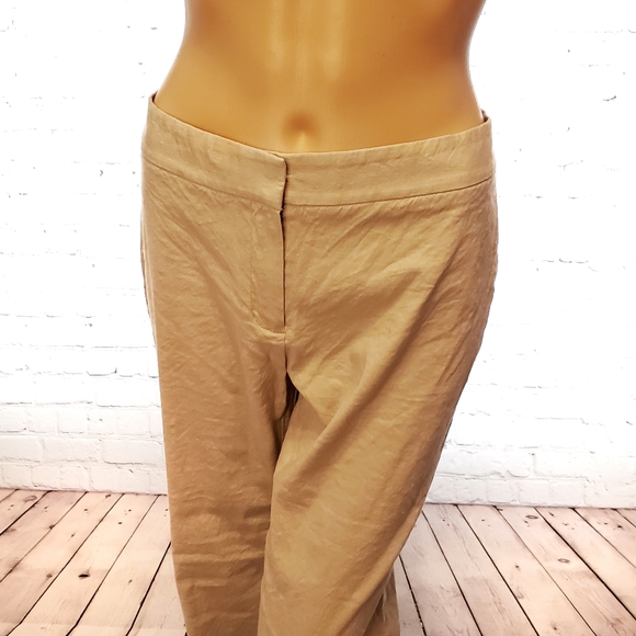 Tahari Khaki Linen Pants - Picture 3 of 7